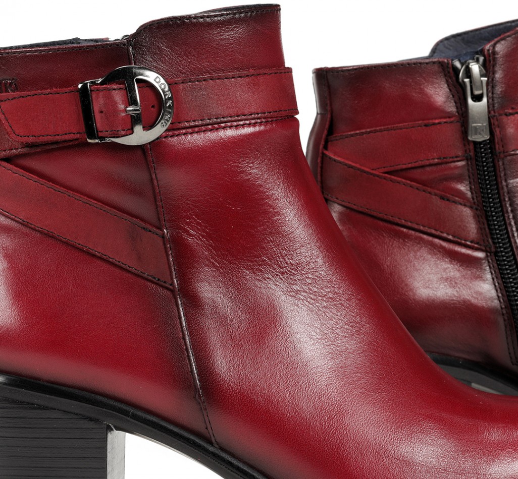 LEXI D9094 Red Ankle Boot
